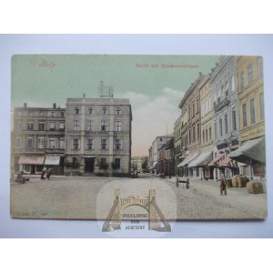 Słupsk, Stolp, Trhové námestie, asi 1910 (zaslané v roku 1944)
