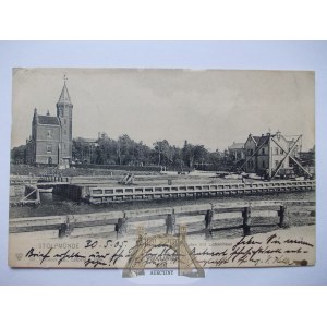 Ustka, Stolpmunde, prístav, maják, 1905