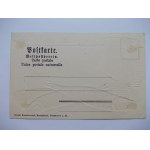 Gizycko, Lotzen, interessante Lithographie, geprägter Fisch, ca. 1900