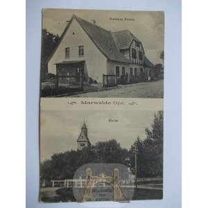Marwałd bei Ostróda, Gasthaus, Kirche, 1917
