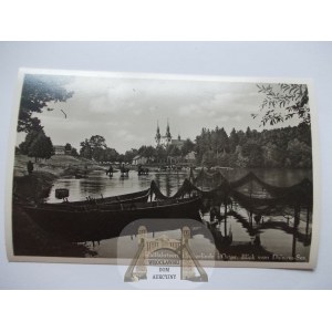 Święta Lipka k. Reszel, panorama, sieci rybackie, ok. 1940