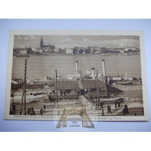Varšava, přístav parníků, pohled na Prahu, cca 1930