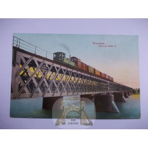 Warsaw, bridge on the Vistula, train, H.P. publisher, ca. 1910