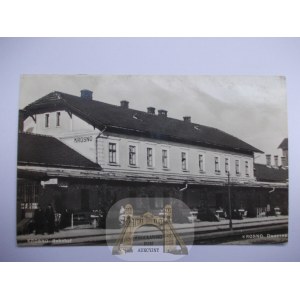 Krosno, železničná stanica, asi 1930