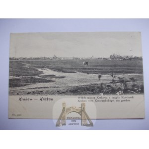 Kraków, widok miasta z mogiły Kościuszki, ok. 1900