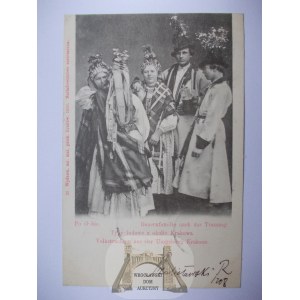 Krakov, lidové typy, selská rodina, 1900