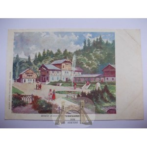 Pieniny, Szczawnica, Jozefínsky prameň, maľba, okolo roku 1900