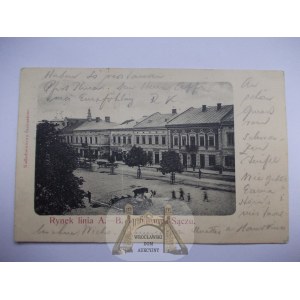 Nowy Sącz, náměstí Rynek, linie A.-B., cca 1900