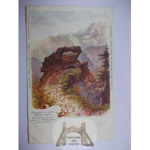 Tatry, obraz, Kazalnica v údolí Bílého potoka, kolem roku 1900