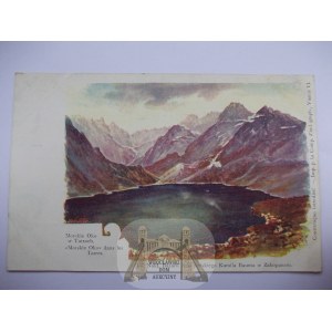 Tatry, maľba, Morskie Oko, okolo roku 1900