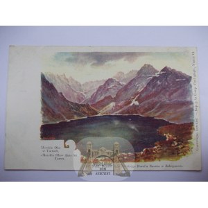 Tatra Mountains, painting, Morskie Oko, circa 1900.