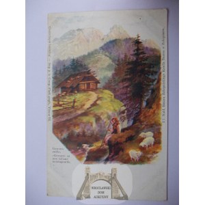 Tatra-Gebirge, Gemälde, Giewont, Hütte, 1900