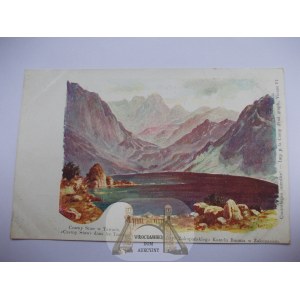 Tatra Mountains, painting, Black Pond, 1900