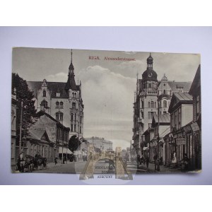 Lotyšsko, Riga, Alexanderstrasse, cca 1910