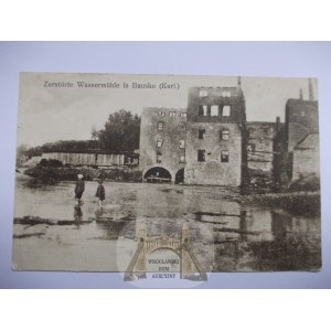 Lotyšsko, Bauske, zchátralý mlýn, asi 1915
