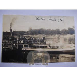 Lithuania, Vilnius, steamboat on the Neris River ,1933