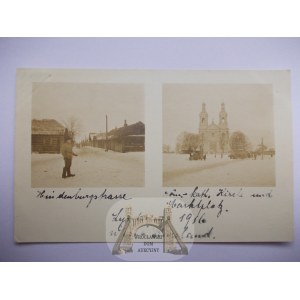Białoruś, Łyntupy, Lyntupy, 2 widoki, kościół, 1916