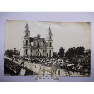 Bělorusko, Budslav, kostel, tržiště, asi 1930