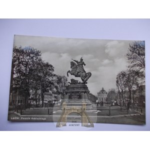 Ukraine, Lviv, Sobieski monument, photo, circa 1930.