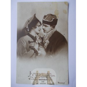 Vlastenecký, polský šlechtický kostým, pár kolem roku 1915