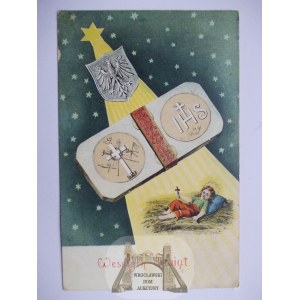 Vlastenecké, Veselé Vianoce, oplátky, orol, 1910