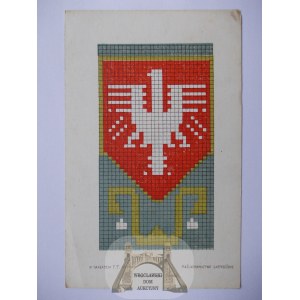 Patriotic, eagle, coat of arms, mosaic, ca. 1910