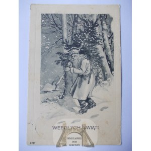 Świąteczna, Nowy Rok, wyprawa po choinkę, 1914