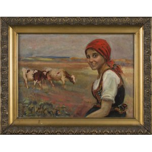 Stanisław PACIOREK, Hochländerin beim Weiden der Kühe