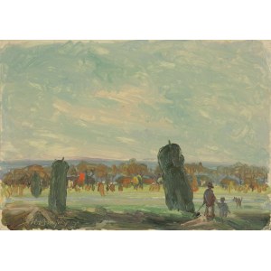 Wlodzimierz DMYTRYSZYN, Landscape with green sheaves