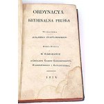 ORDYNACYA KRYMINALNA PRUSKA wyd. 1828