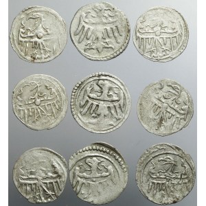 Silesia, Legnica, Set of 9 halers, Ludwig II of Brest 1413-1436 or Elisabeth of Brandenburg 1436-1449