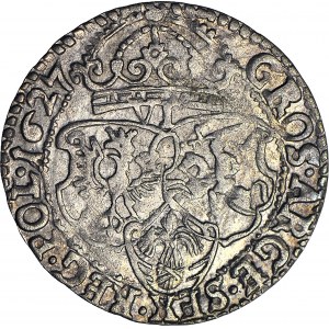 Zygmunt III Waza, Sixpence 1627, Cracow, beautiful