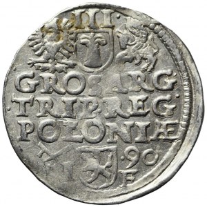 Sigismund III Vasa, Trojak Poznań 1590 IF, broad face