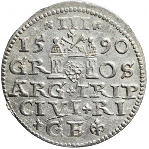 Zygmunt III Waza, Trojak Ryga 1590, menniczy
