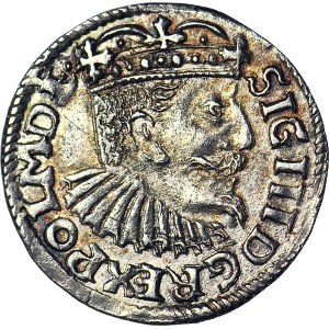 R-, Zygmunt III Waza, Trojak 1595, Bydgoszcz, szeroka głowa