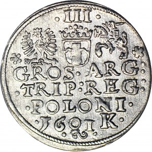 Zygmunt III Waza, Trojak 1601, Kraków, głowa w lewo, menniczy