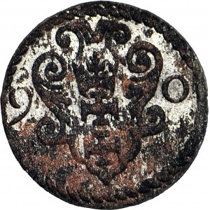 R-, Zikmund III Vasa, denár 1590, Gdaňsk, R3, vzácný první ročník