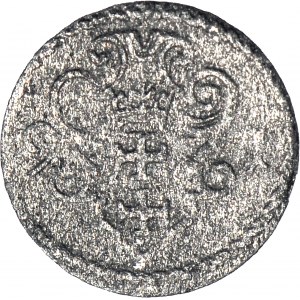 R-, Zygmunt III Waza, Denar 1591, Gdańsk, rzadki rocznik