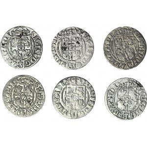 6 szt. zestaw, Zygmunt III Waza, Półtoraki 1620-1625, ładne