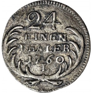 RR-, August III Sas, 1/24 talara 1760 L bez oznaczenia mincerza, b. rzadkie