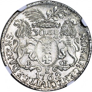 August III Sas, zlato Danzig 1762 REOE, velmi pěkný