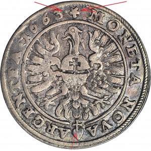 RR-, Śląsk, Jerzy III Brzeski, 15 krajcarów 1663, BRZEG, ZNAK MINCMISTRZA, piękne