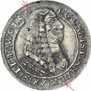 R-, Śląsk, Chrystian Wołowski, 15 krajcarów 1663, BRZEG, nienotowane VOLAV: