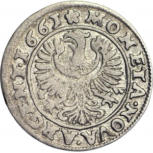 Śląsk, Jerzy III Brzeski, 3 krajcary 1661, BRZEG, Bez znaku mincmistrza Pfahlera, DUX, BREG.