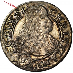 RRR-, Slezsko, Chrystian Wolowski, 3 krajcary 1ooo přepočtené na 1669, BRZEG