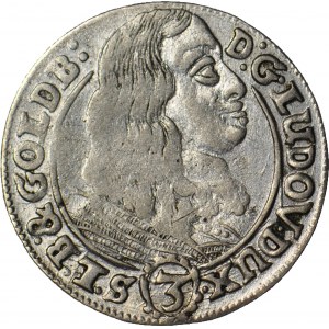 Slezsko, Ludvík IV. z Legnice, 3 krajcary 1661, BRZEG