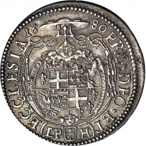 RR-, Schlesien, Friedrich von Hessen, 15 krajcars 1680 LPH, Nysa, seltener Jahrgang, seltenste Sorte
