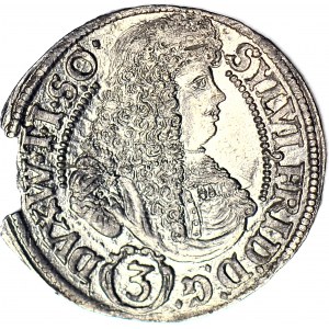 Silesia, Sylvius Frederick, 3 krajcars 1676, Olesnica, minted