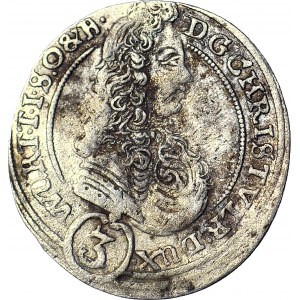 Śląsk, Chrystian Ulryk, 3 krajcary 1696 LL, Oleśnica