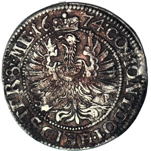 Śląsk, Sylwiusz Fryderyk, 3 krajcary 1674, Oleśnica